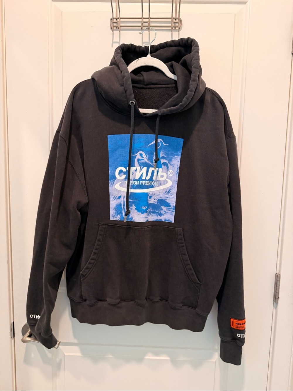 Heron Preston SS21 Herons Halo Hoodie in Black/Blue Size XL